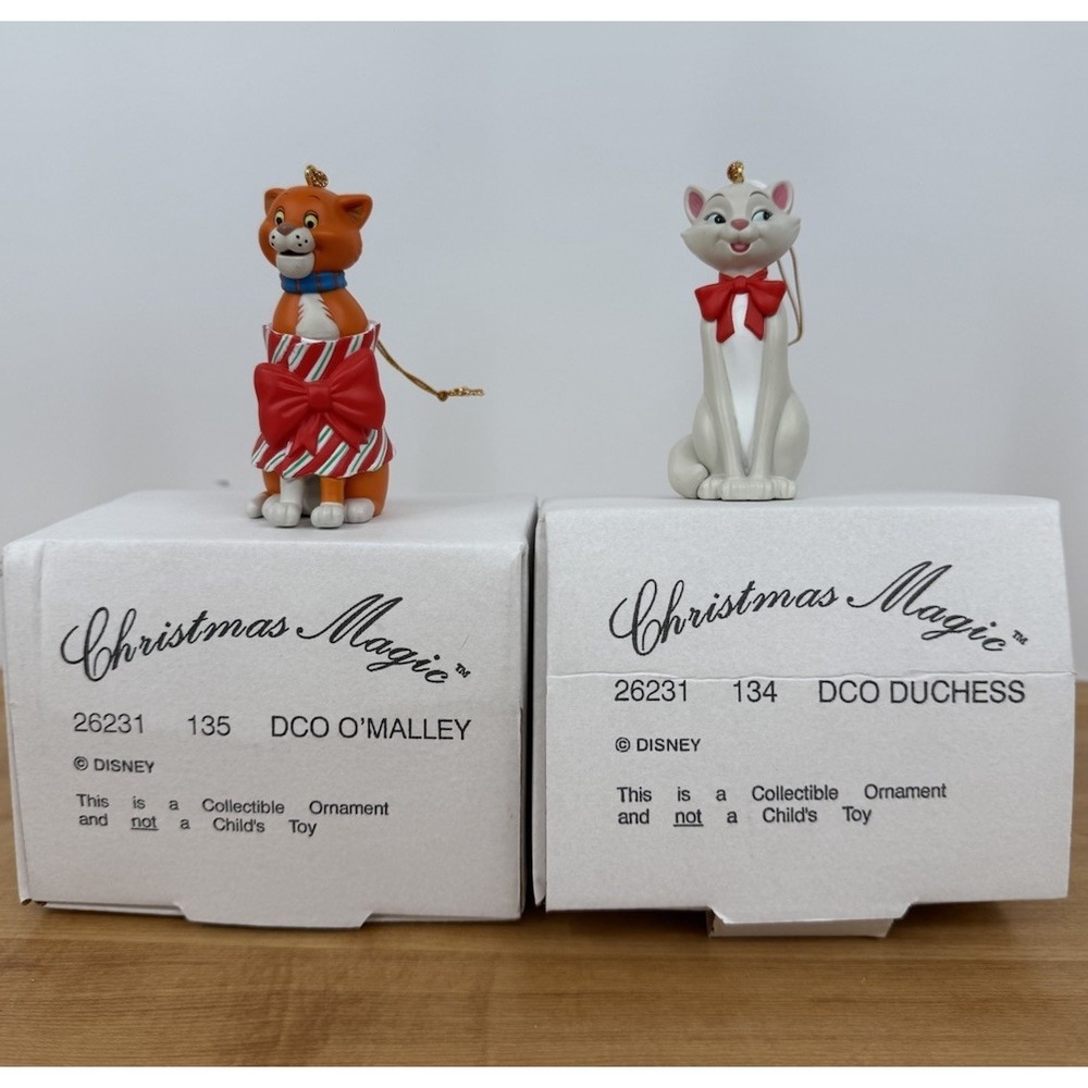 (2) Disney's Christmas Magic Ornaments Made by Grolier Duchess And O'Malley
